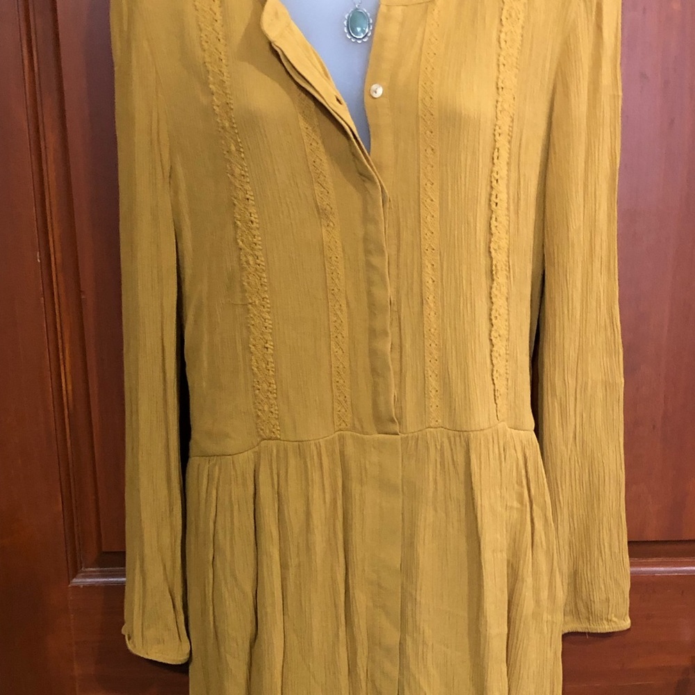 NWOT Dr 2 Mustard yellow, drop-waist dress